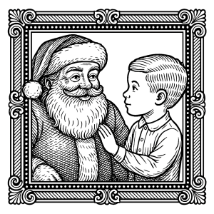 Santa and Child in Frame